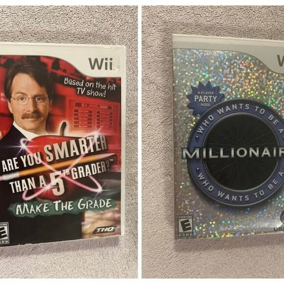 Wii - 2 Trivia Games - Millionaire and Are You Smarter Than a 5th Grader - Picture 1 of 7